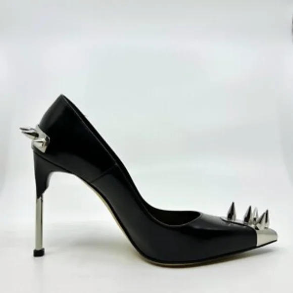 Alexander McQueen Black Spiked Heels - Picture 4 of 5